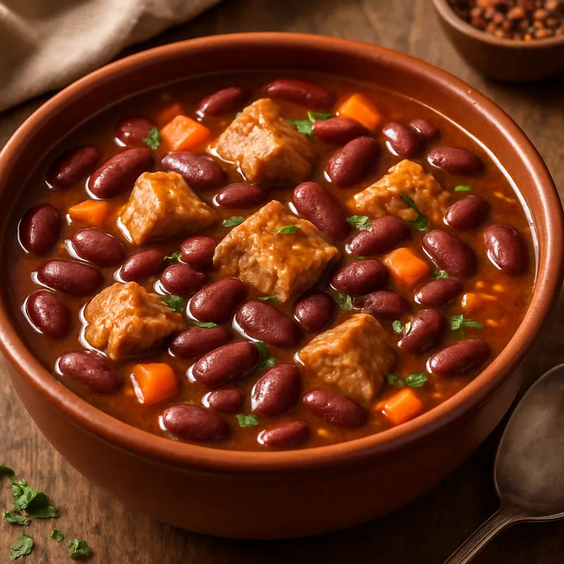 Rote-Bohnen-Eintopf mit Schweinefleisch