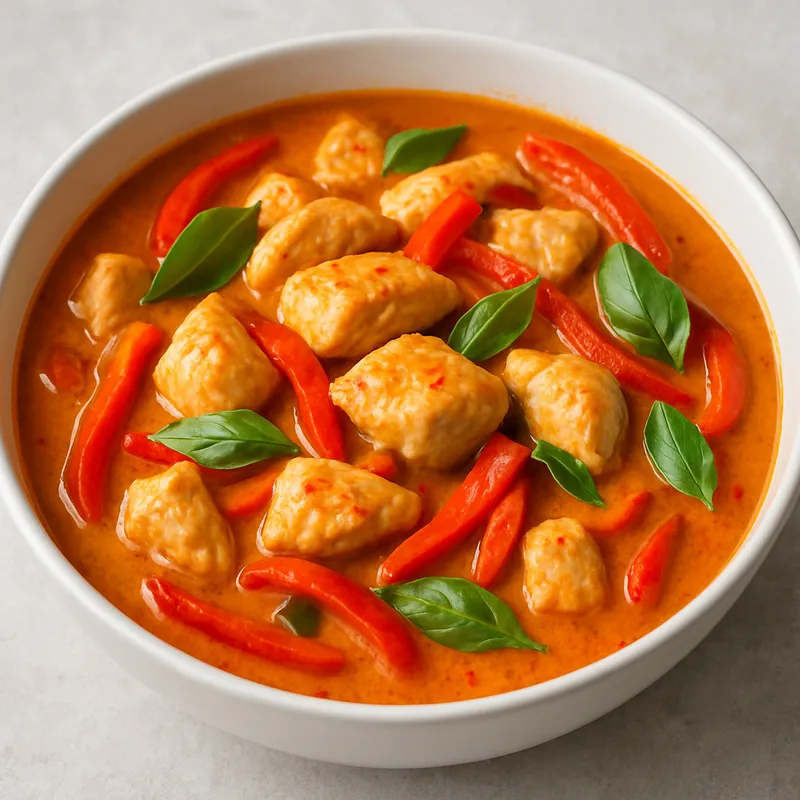 Rotes Curry mit Hähnchen