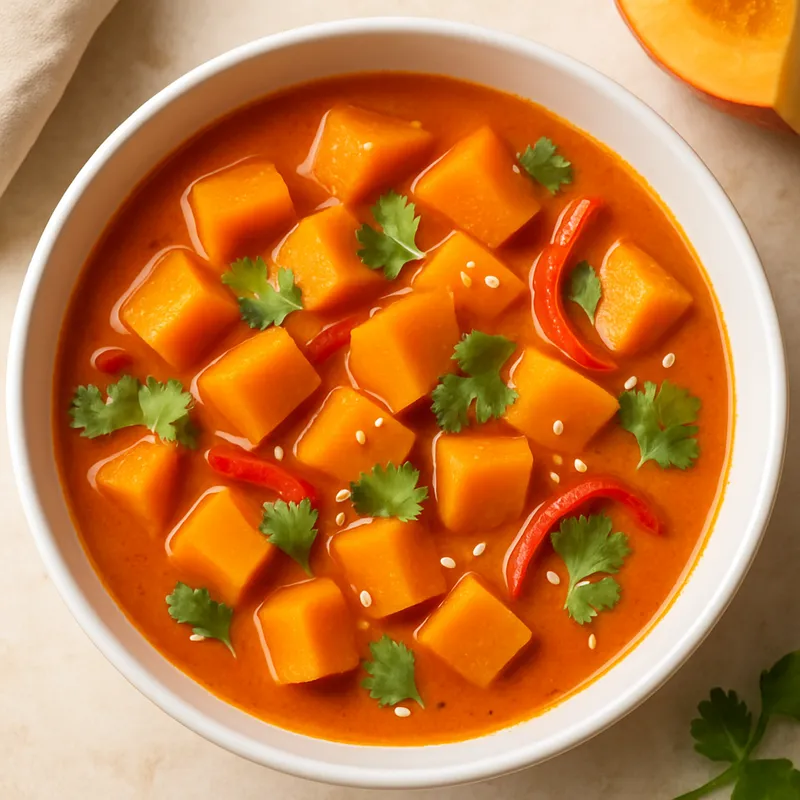 Rotes Curry mit Kürbis