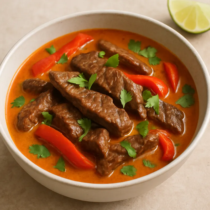 Rotes Curry mit Rindfleisch