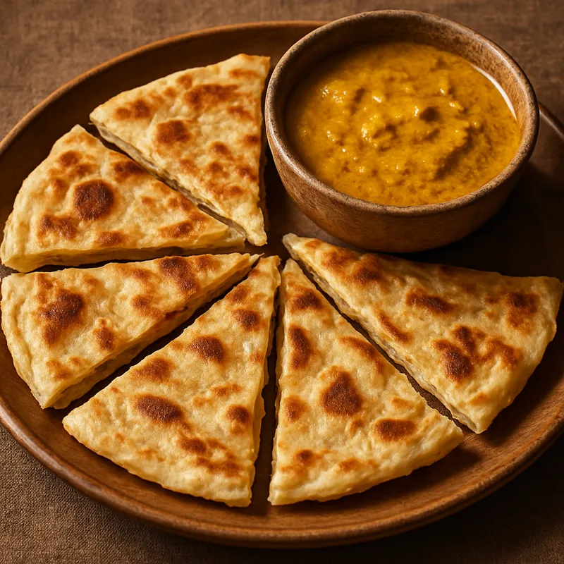 Roti mit Curry-Dip