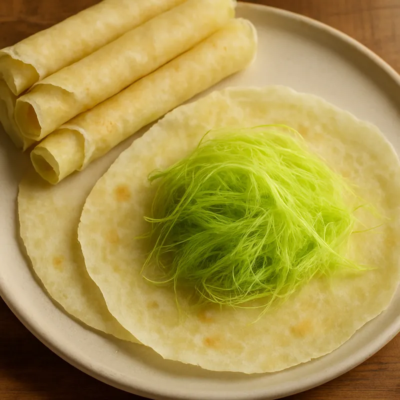 Roti Sai Mai (Zuckerwatte-Roti)