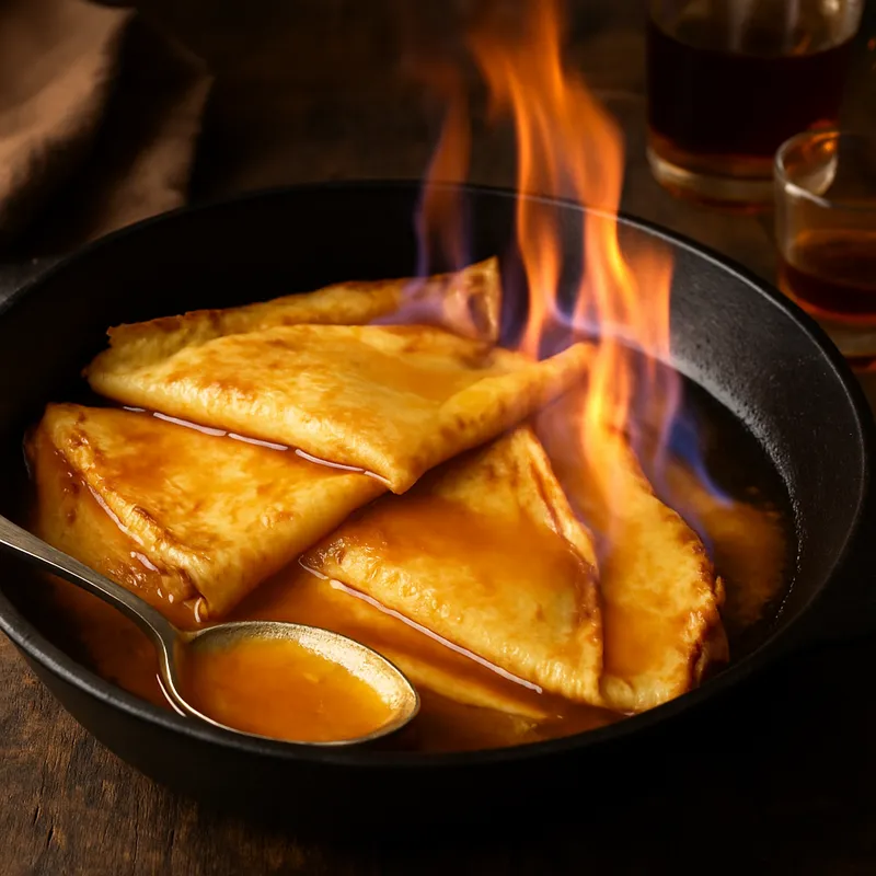 Rum-flambierte Crêpes