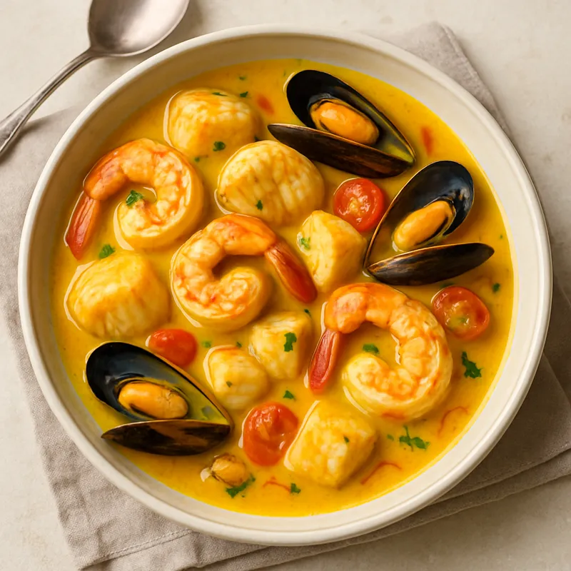 Safran-Meeresfrüchte-Ragout