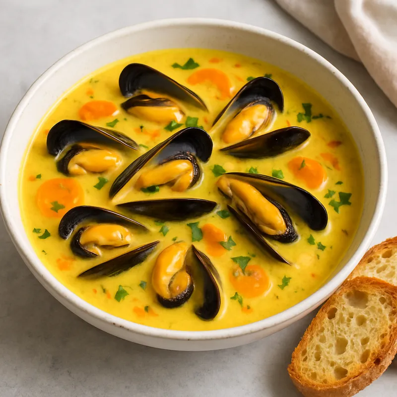 Safran-Muschelsuppe