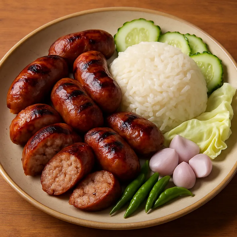 Sai Krok Moo – Nordthailändische Schweinswurst mit Reis