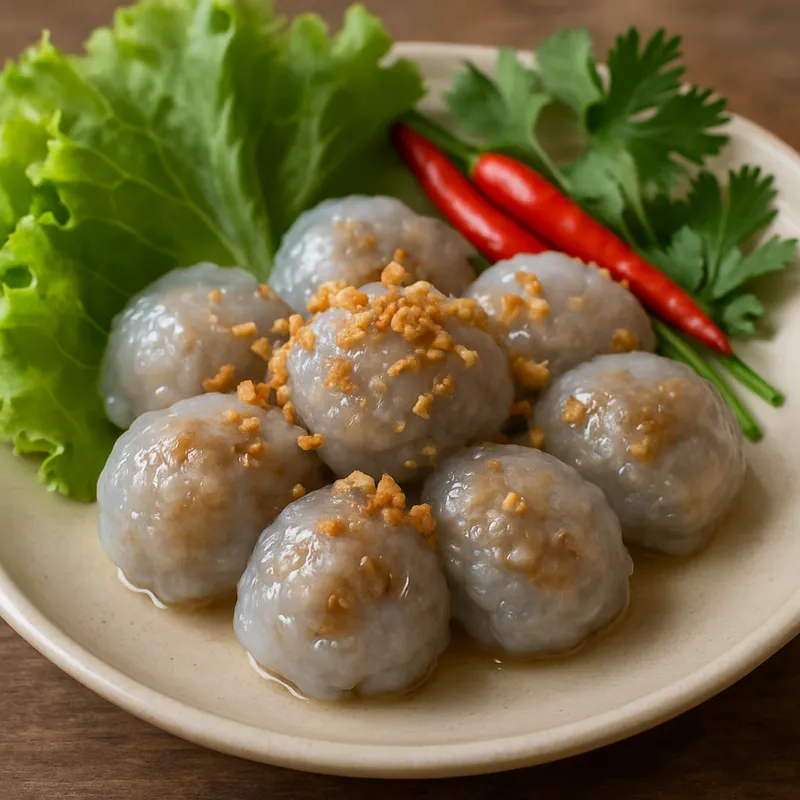 Saku Sai Moo – Thailändische Tapioka-Teigtaschen mit Schweinefleischfüllung