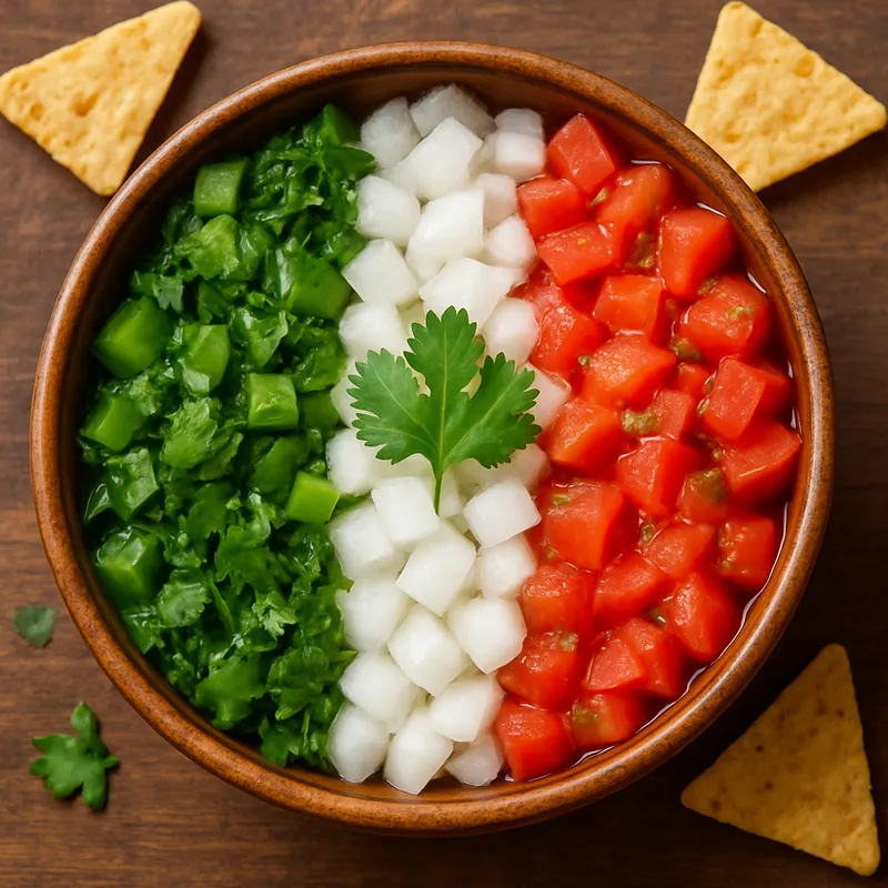 Salsa Mexicana (Salsa in Mexiko-Flaggen-Farben)
