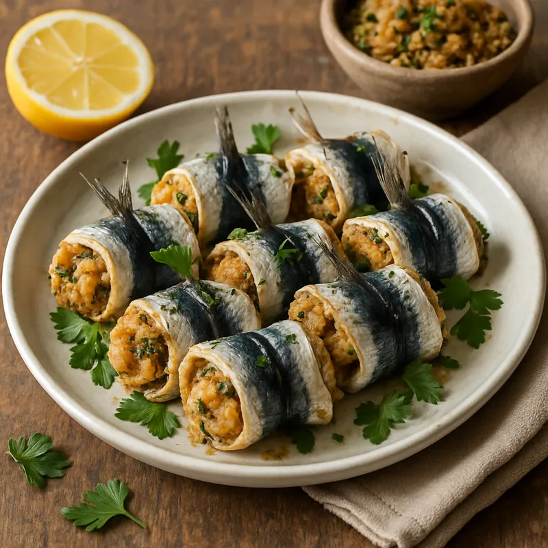 Sarde a Beccafico (Sizilianische gefüllte Sardinen)