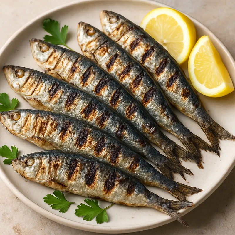 Sardeles Scharas (Gegrillte Sardinen)