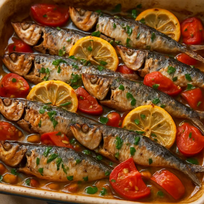 Sardeles sto Fourno (Gebackene Sardinen)