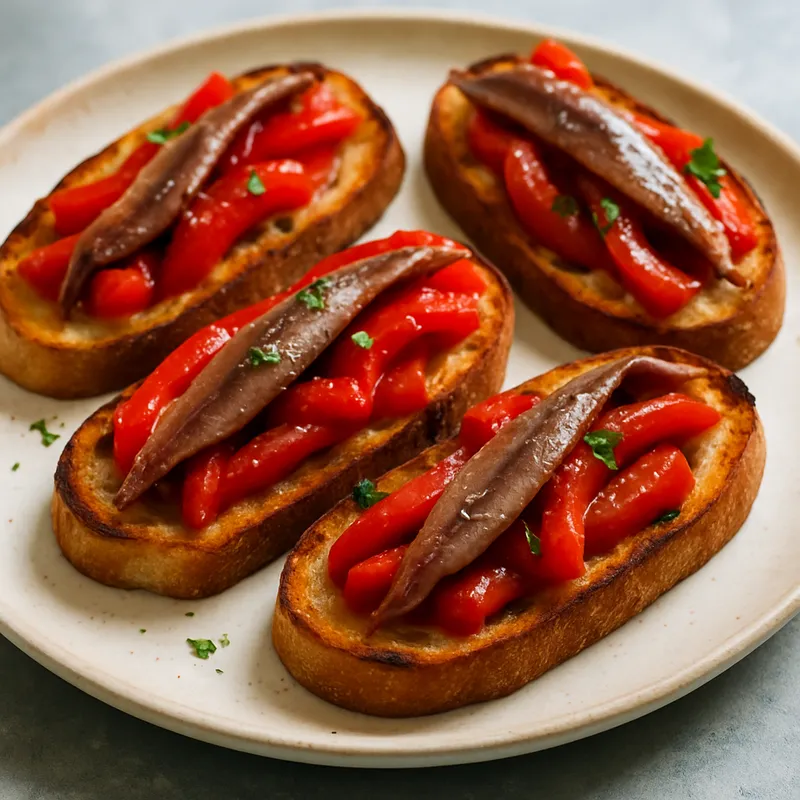 Sardellen-Paprika-Toasts