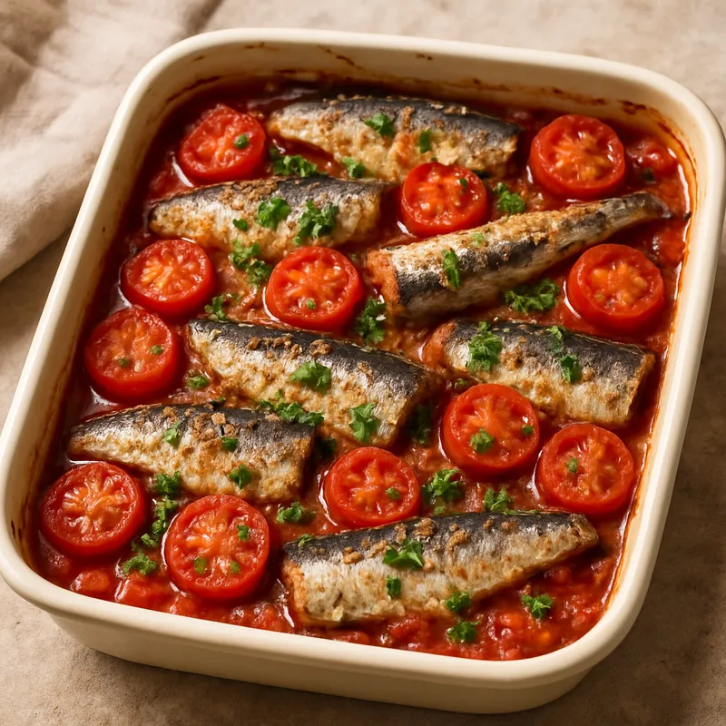 Sardinen-Tomaten-Auflauf