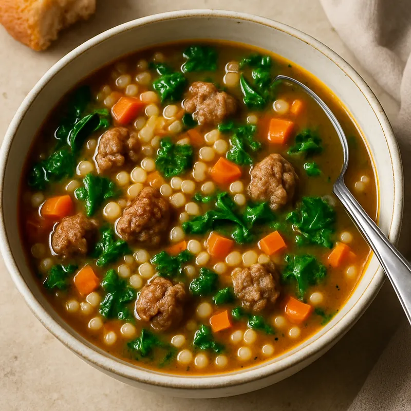 Sardische Fregola-Suppe