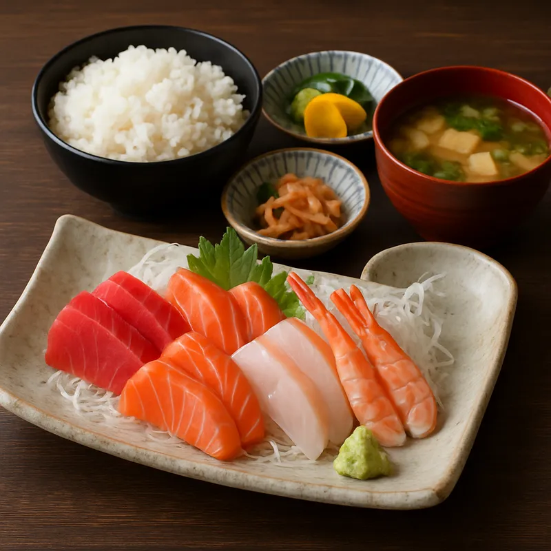 Sashimi Teishoku (Rohfisch-Menü)