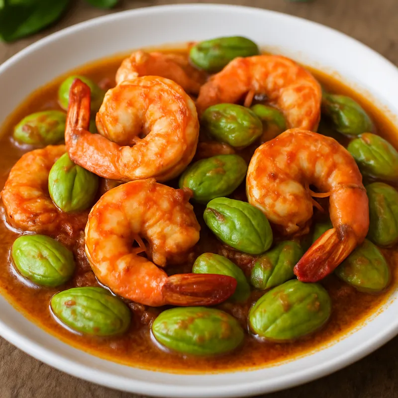 Sataw Kung (Südthailändische Stinkbohnen mit Garnelen und Shrimp-Paste)