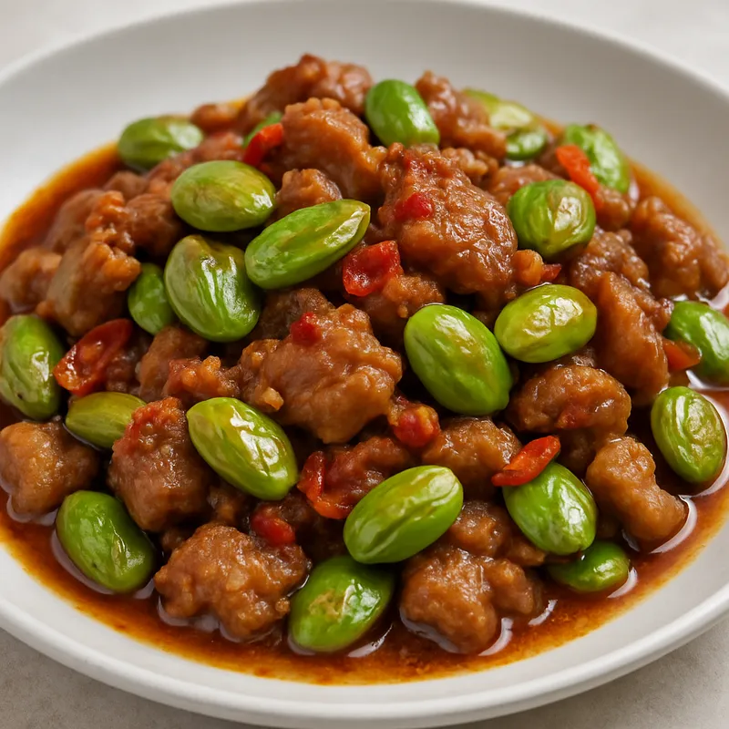 Sataw Moo (Südthailändisches Stinkbohnen-Schweinefleisch)