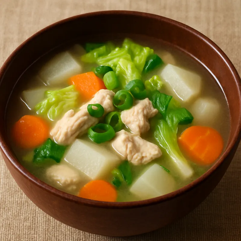 Satsuma Jiru (Hühner- und Gemüsesuppe)