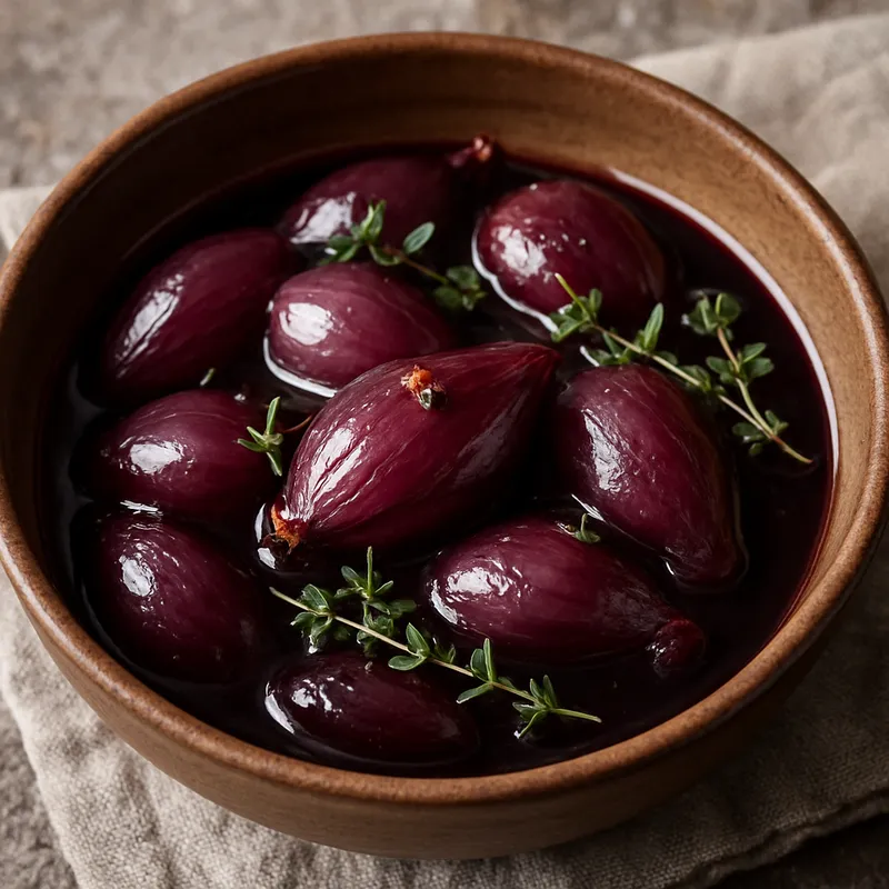 Schalotten-Confit mit Rotwein