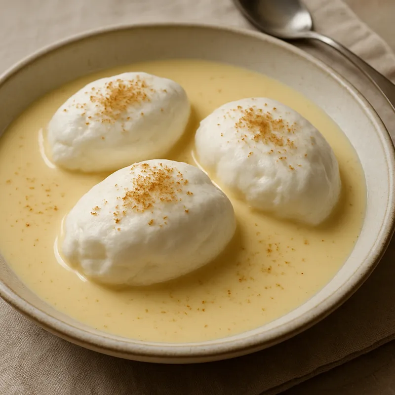 Schnee-Eier (Baiser auf Crème Anglaise)