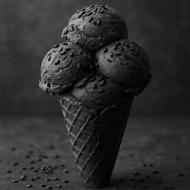 Schwarzes Sesam-Eis