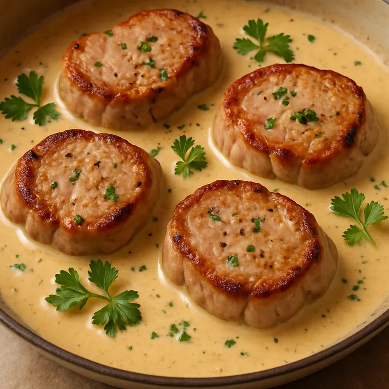 Schweinefilet in Sahnesauce