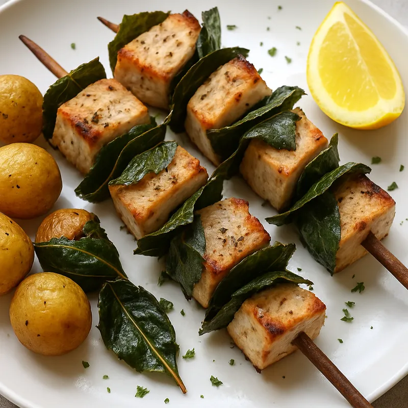 Schwertfisch-Spieße nach Madeira-Art