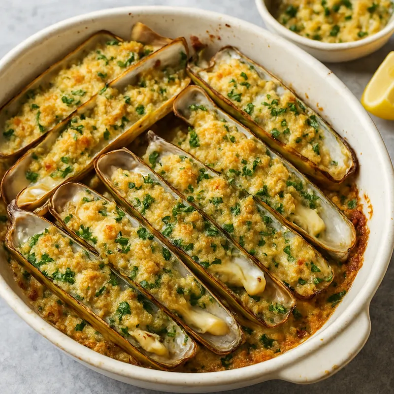 Schwertmuscheln-Gratin