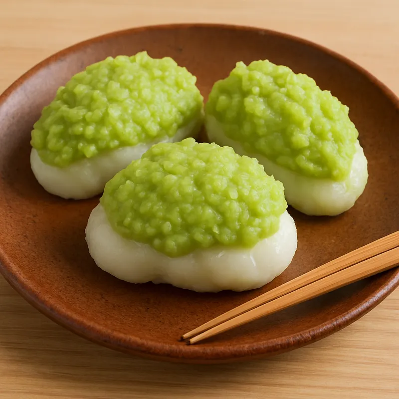 Sendai Zunda Mochi (Reiskuchen mit Edamame-Paste)