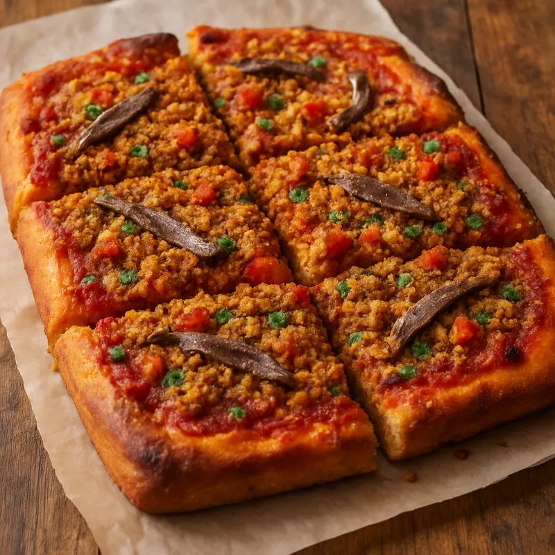 Sfincione Palermitano (Sizilianische Thick Pizza nach Palermo-Art)