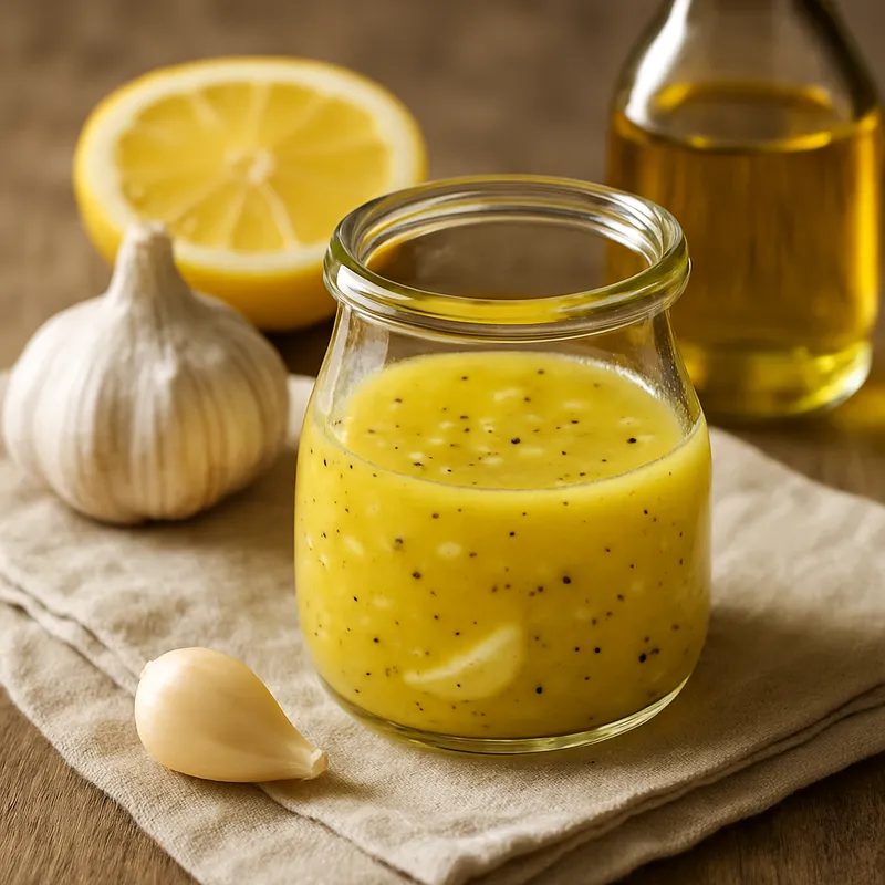 Skordo-Ladolemono (Knoblauch-Öl-Zitronen-Dressing)