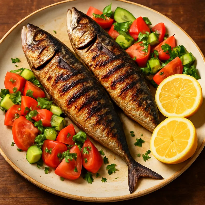 Skoumbri Scharas (Gegrillte Makrele)