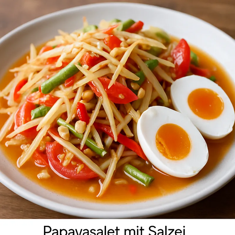 Som Tam Kai Kem (Papayasalat mit Salzei)