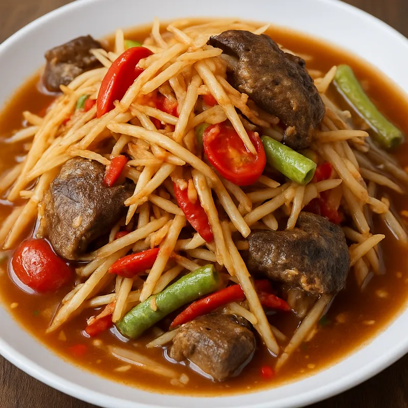 Som Tam Pla Ra (Papayasalat mit fermentiertem Fisch)