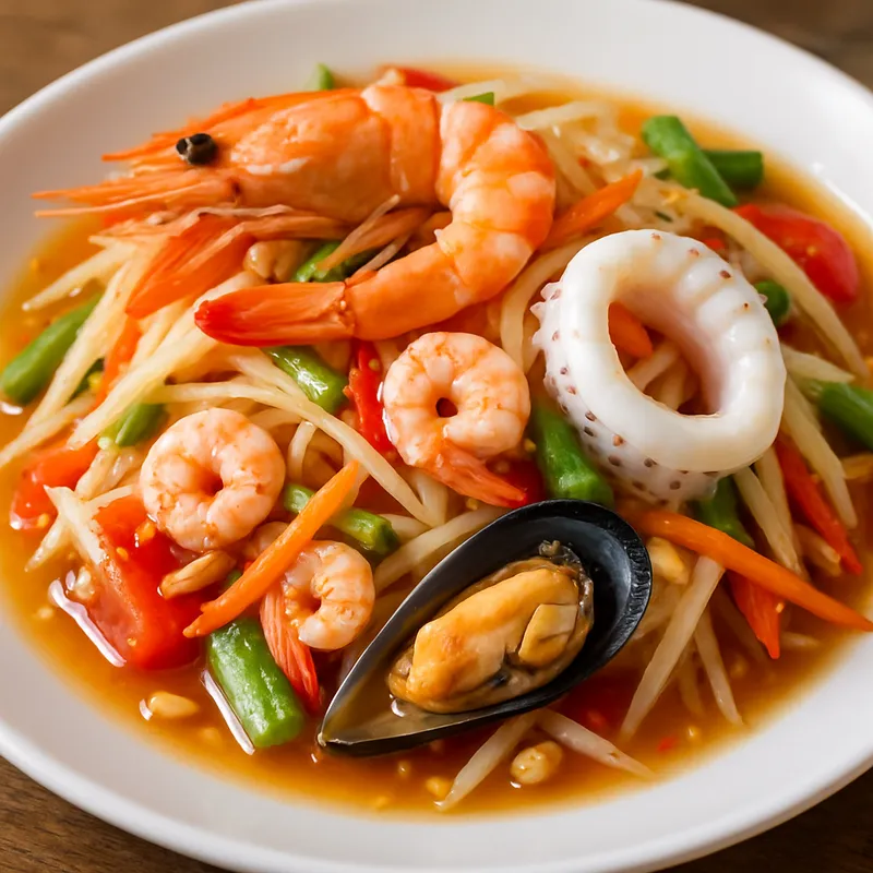 Som Tam Talay (Meeresfrüchte-Papayasalat)