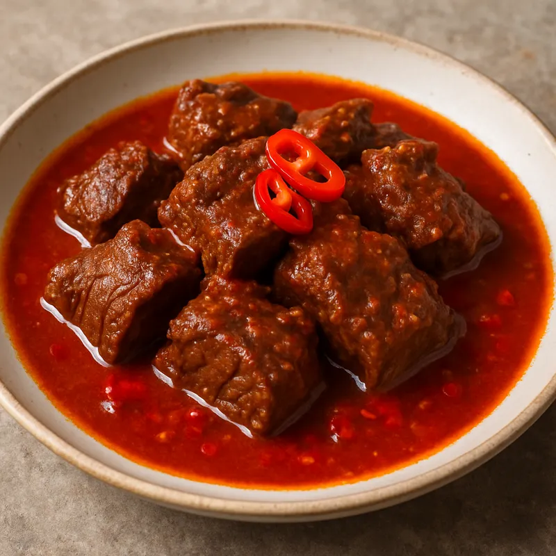 Sonora-Rindfleisch mit roter Chilisauce