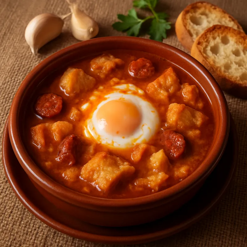 Sopa Castellana (Traditionelle kastilische Knoblauchsuppe)
