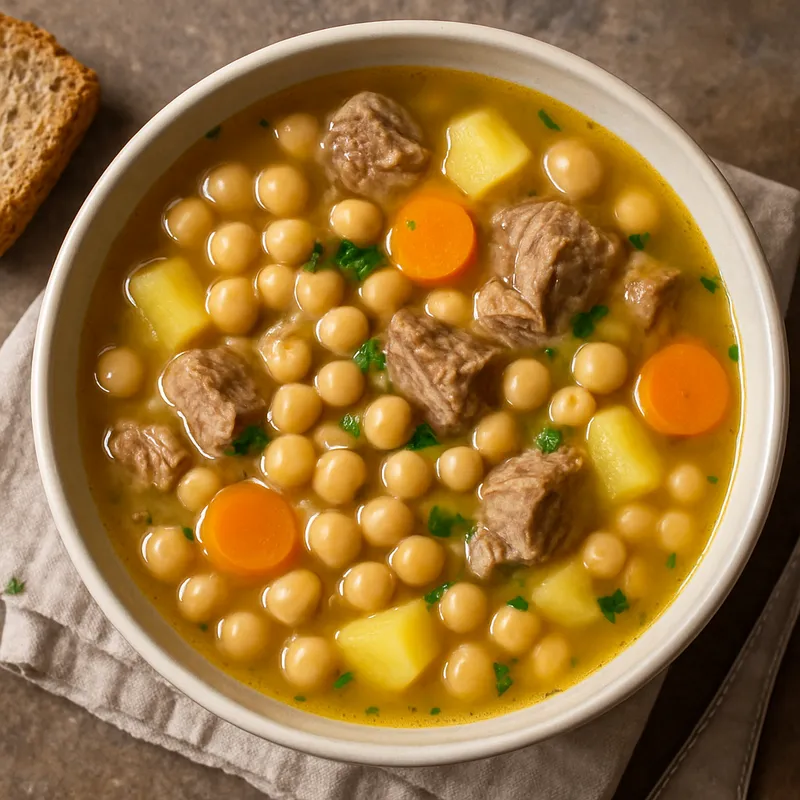 Sopa de Cocido (Kichererbsen-Brühe-Suppe)