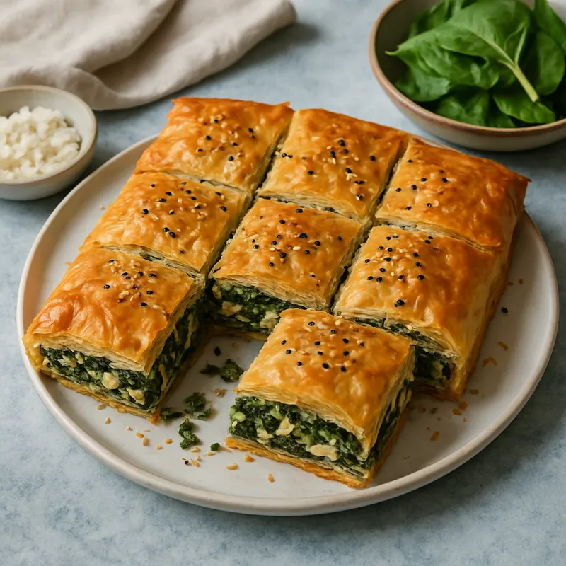 Spanakopita (Griechische Oster-Spinatpastete)