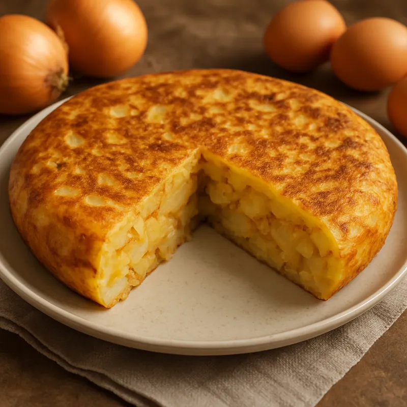 Spanisches Omelett mit Zwiebeln (Tortilla De Patatas Con Cebolla)