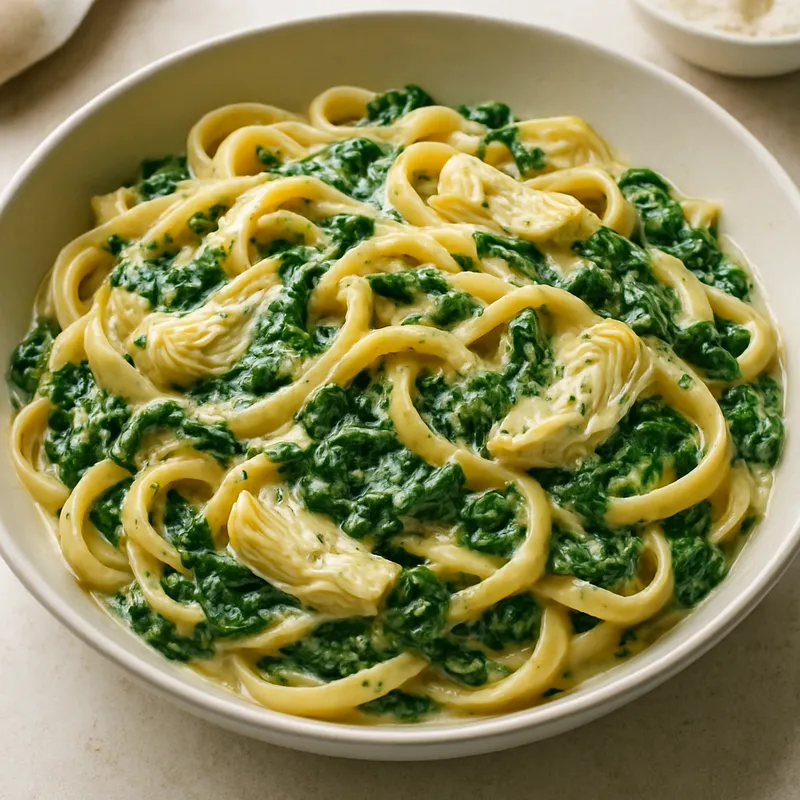 Spinat-Artischocken-Pasta