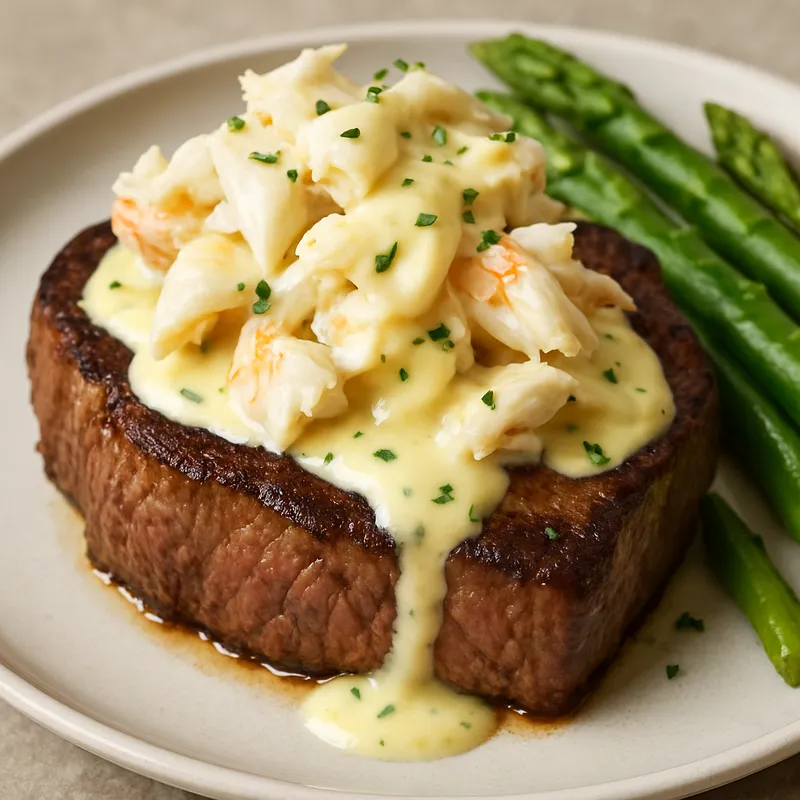 Steak Oscar mit Krabben