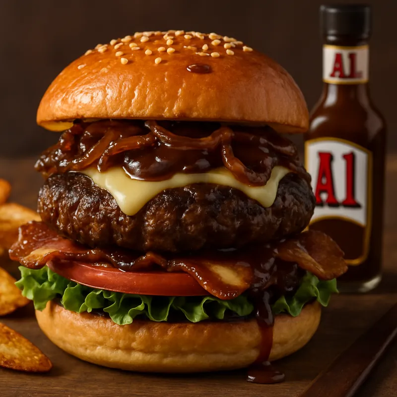 Steakhouse-Burger mit A1-Sauce