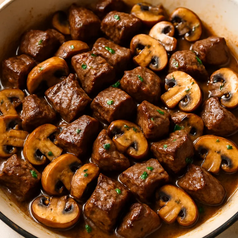 Steakspitzen mit Pilzen