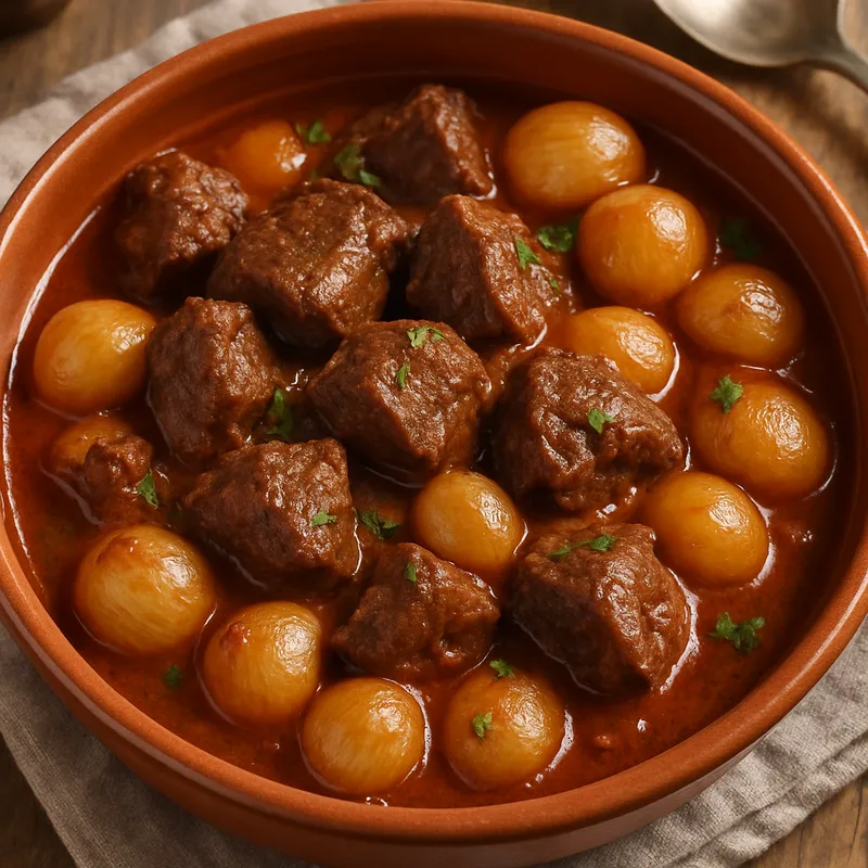 Stifado (Griechisches Rind- und Zwiebel-Ragout)