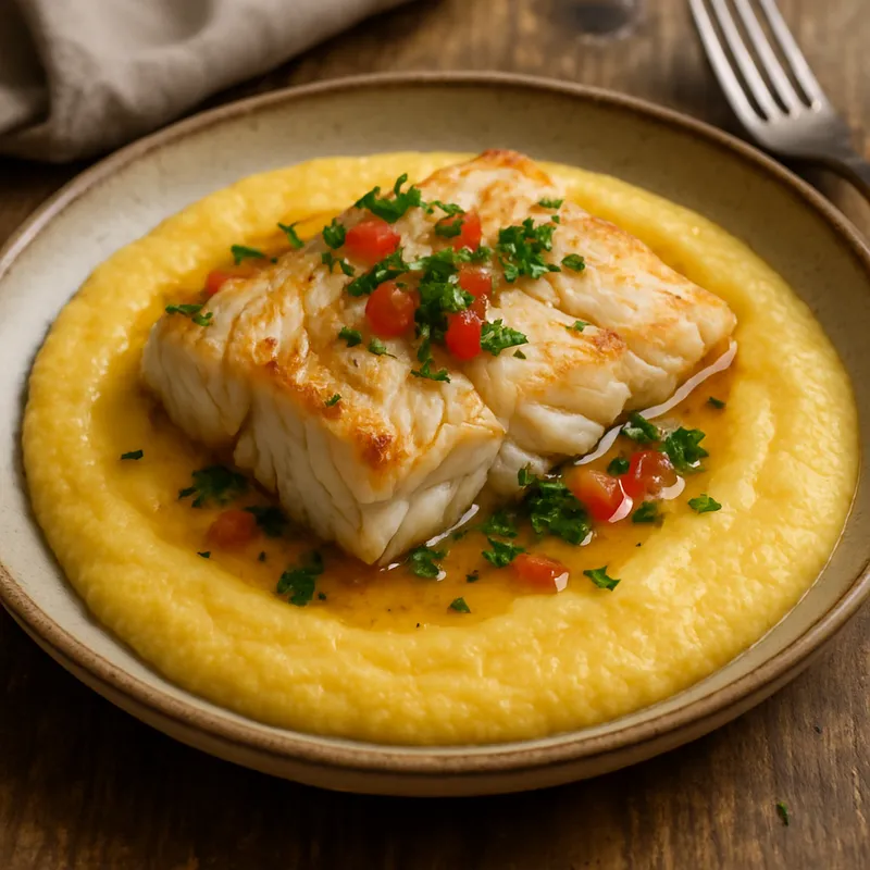 Stockfisch mit Polenta
