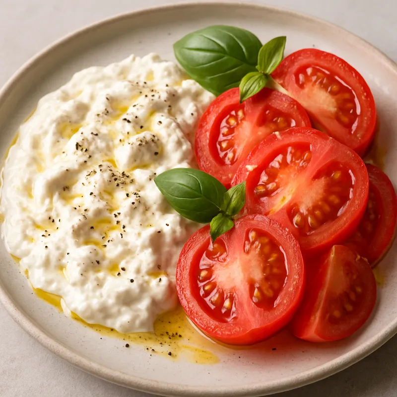 Stracciatella mit Tomaten
