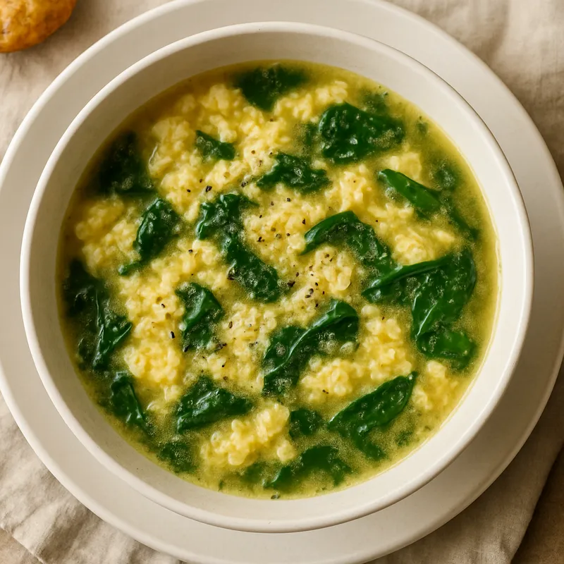 Stracciatella-Suppe (Italienische Eierflockensuppe)