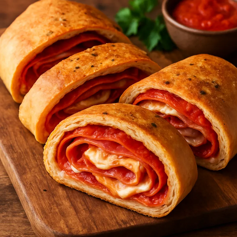 Stromboli gerollte Pizza
