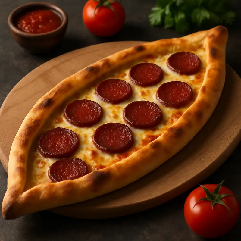 Sucuklu Pide (Türkisches Fladenbrot mit Sucuk)